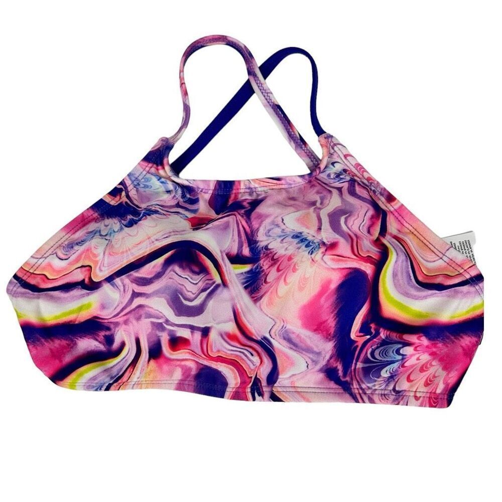 Dolfin Women's Uglies Revibe Print Crop Bikini Top size Small NEW
